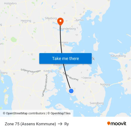 Zone 75 (Assens Kommune) to Ry map