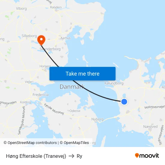 Høng Efterskole (Tranevej) to Ry map