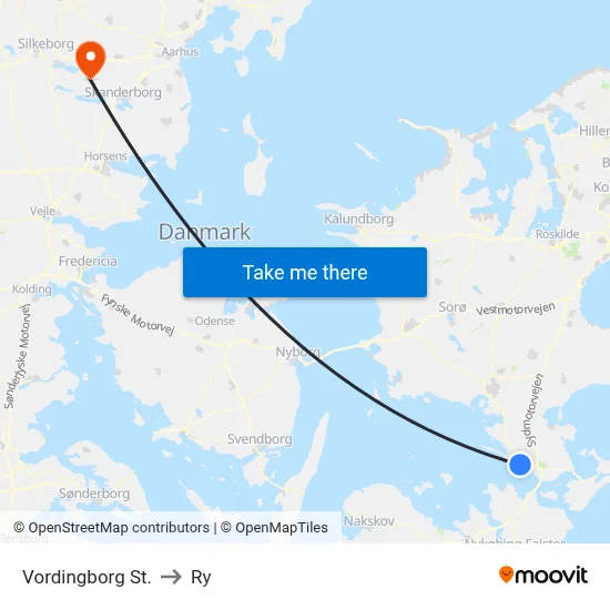 Vordingborg St. to Ry map