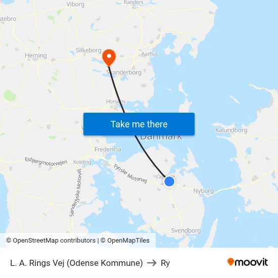 L. A. Rings Vej (Odense Kommune) to Ry map