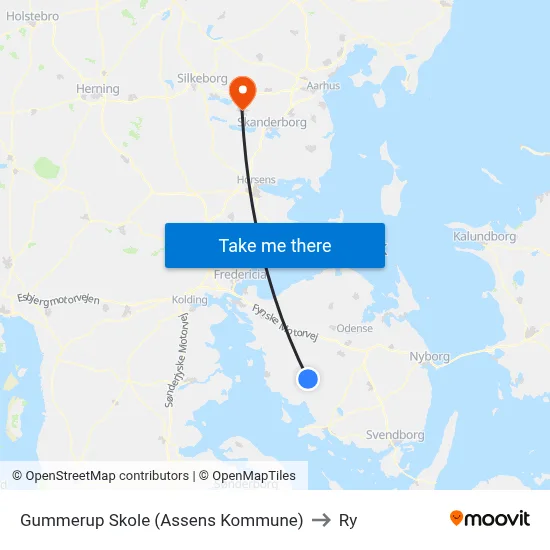 Gummerup Skole (Assens Kommune) to Ry map