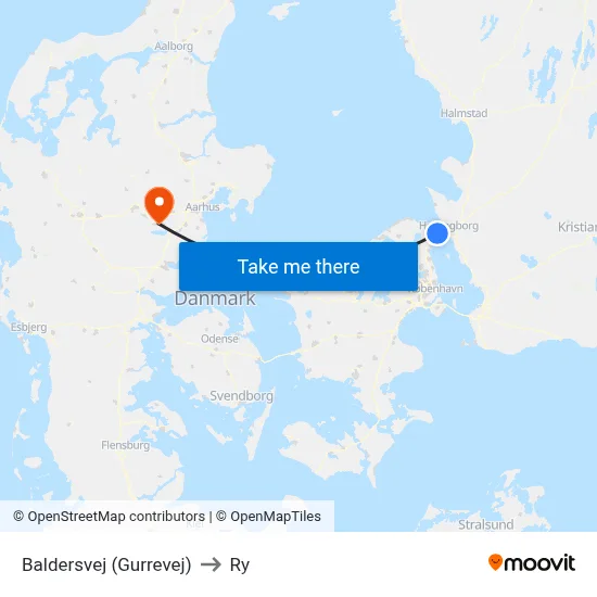 Baldersvej (Gurrevej) to Ry map