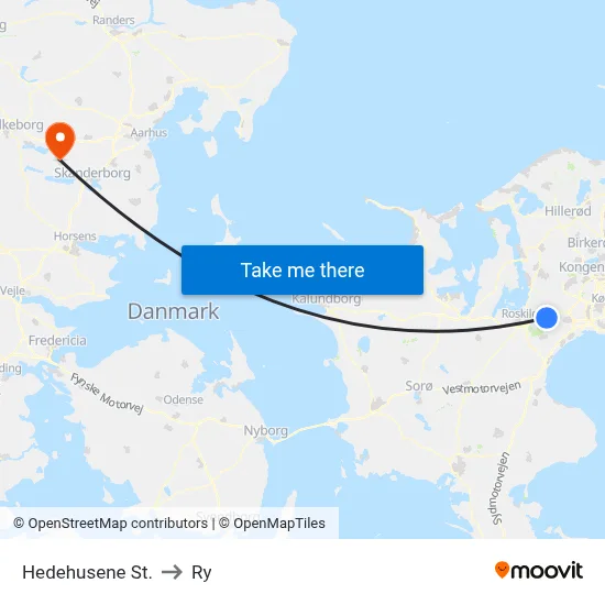 Hedehusene St. to Ry map