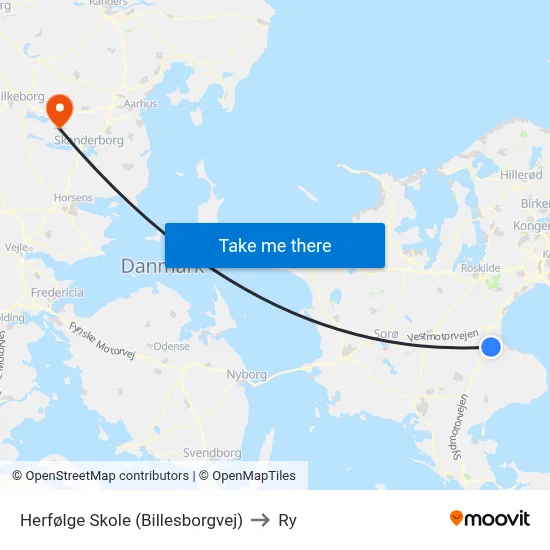 Herfølge Skole (Billesborgvej) to Ry map