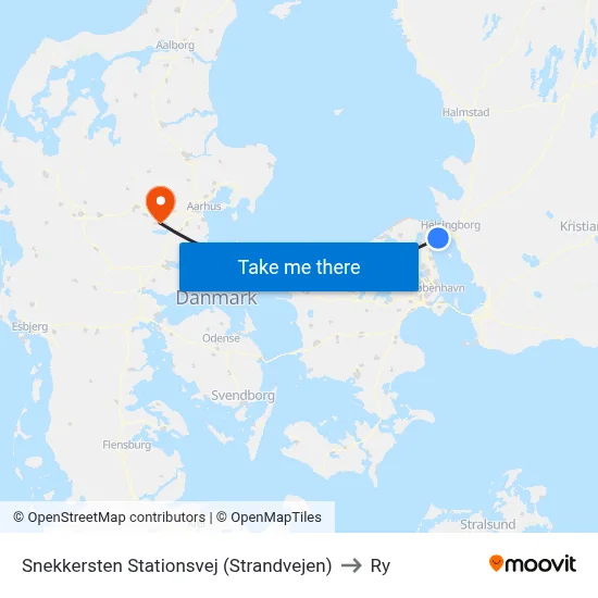 Snekkersten Stationsvej (Strandvejen) to Ry map