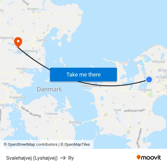 Svalehøjvej (Lyshøjvej) to Ry map
