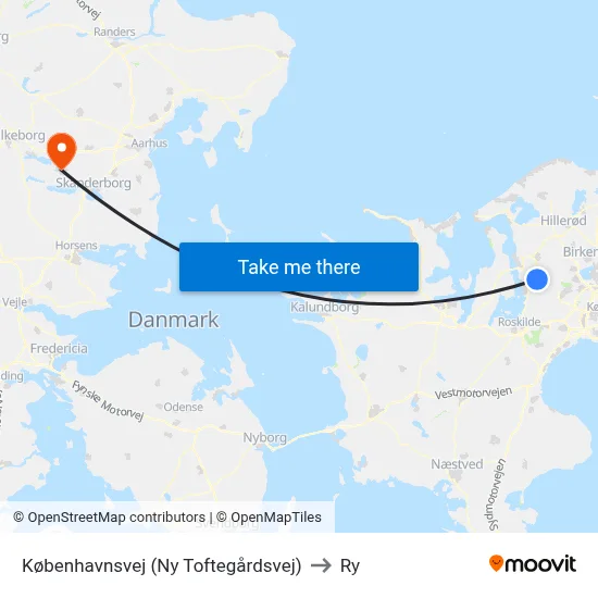 Københavnsvej (Ny Toftegårdsvej) to Ry map