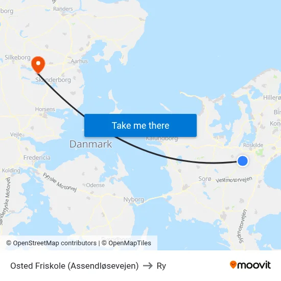 Osted Friskole (Assendløsevejen) to Ry map