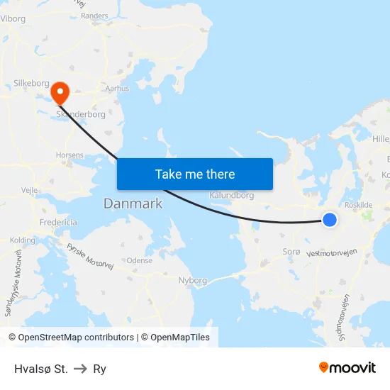 Hvalsø St. to Ry map
