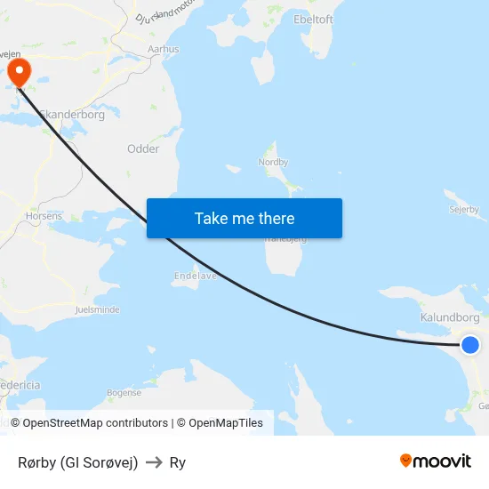 Rørby (Gl Sorøvej) to Ry map