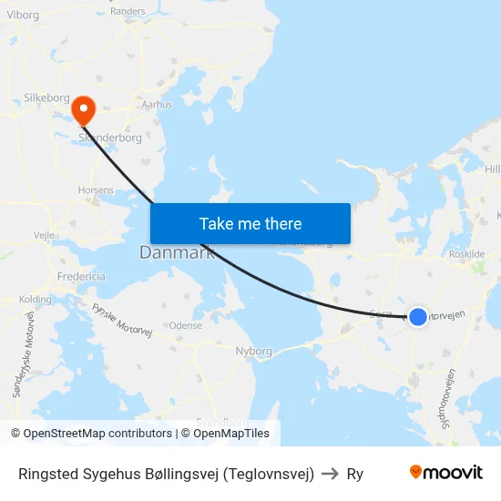 Ringsted Sygehus Bøllingsvej (Teglovnsvej) to Ry map