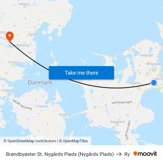 Brøndbyøster St. Nygårds Plads (Nygårds Plads) to Ry map
