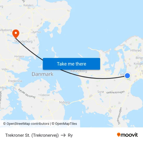 Trekroner St. (Trekronervej) to Ry map