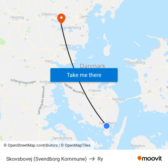 Skovsbovej (Svendborg Kommune) to Ry map