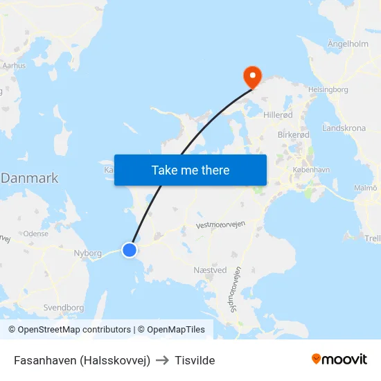 Fasanhaven (Halsskovvej) to Tisvilde map