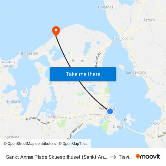 Sankt Annæ Plads Skuespilhuset (Sankt Annæ Plads) to Tisvilde map