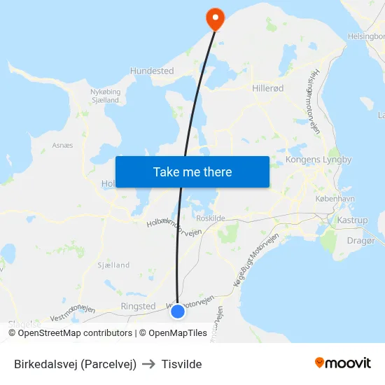 Birkedalsvej (Parcelvej) to Tisvilde map