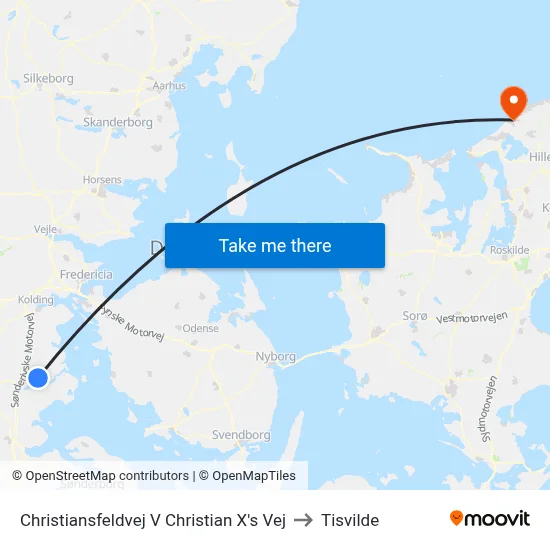 Christiansfeldvej V Christian X's Vej to Tisvilde map