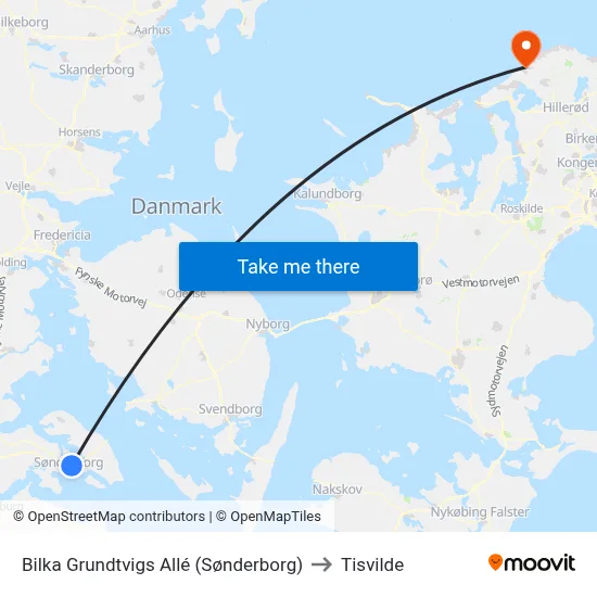 Bilka Grundtvigs Allé (Sønderborg) to Tisvilde map