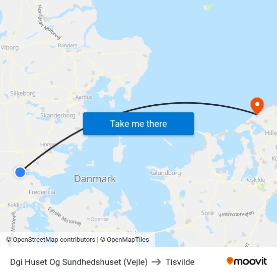 Dgi Huset Og Sundhedshuset (Vejle) to Tisvilde map
