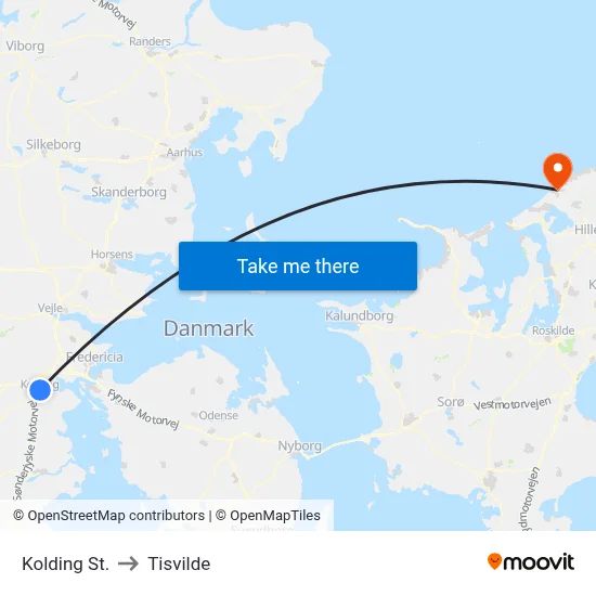 Kolding St. to Tisvilde map