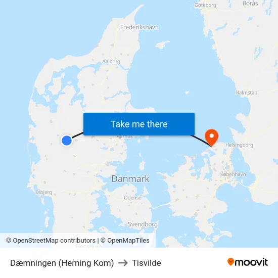 Dæmningen (Herning Kom) to Tisvilde map