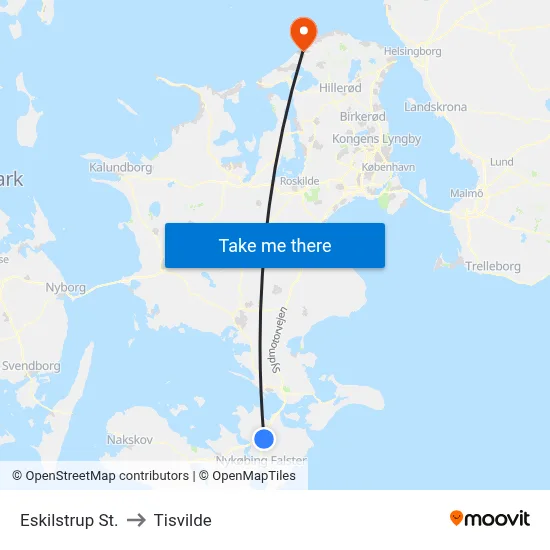 Eskilstrup St. to Tisvilde map