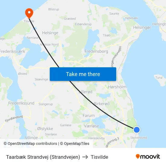 Taarbæk Strandvej (Strandvejen) to Tisvilde map