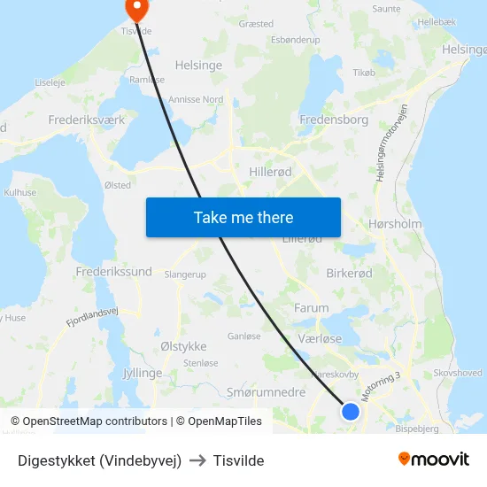 Digestykket (Vindebyvej) to Tisvilde map
