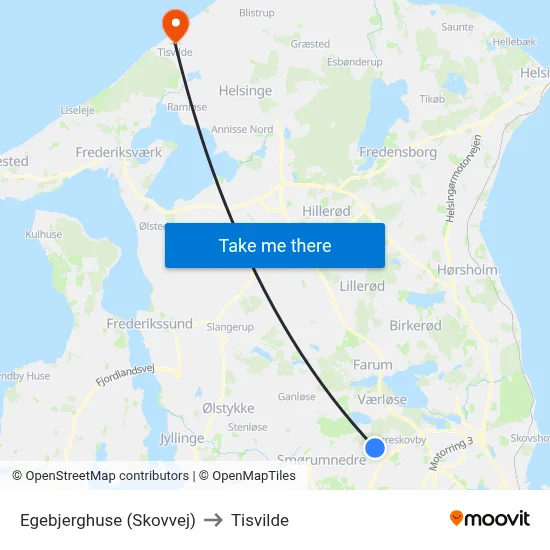 Egebjerghuse (Skovvej) to Tisvilde map