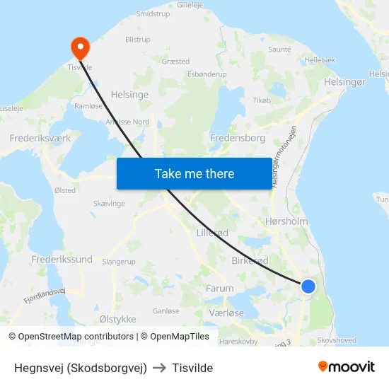 Hegnsvej (Skodsborgvej) to Tisvilde map