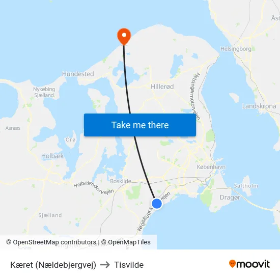 Kæret (Nældebjergvej) to Tisvilde map