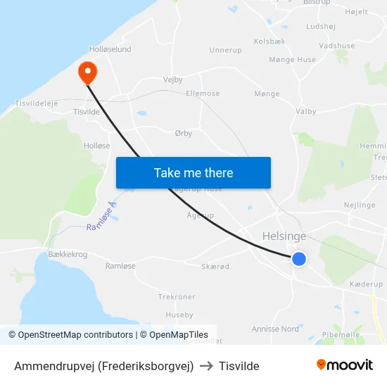 Ammendrupvej (Frederiksborgvej) to Tisvilde map