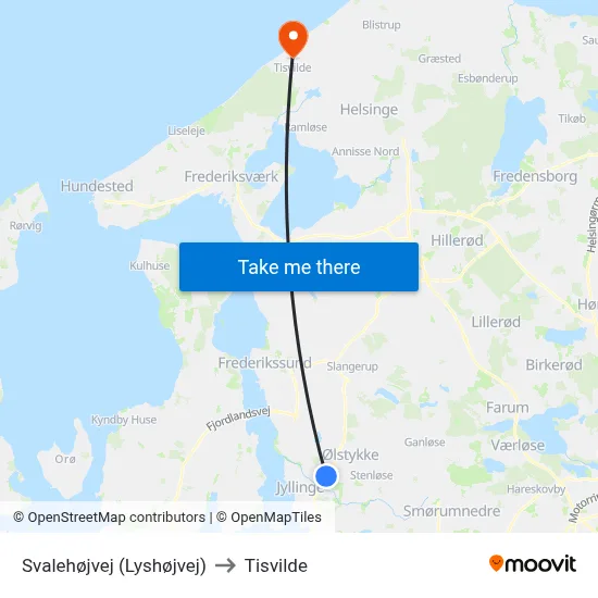 Svalehøjvej (Lyshøjvej) to Tisvilde map