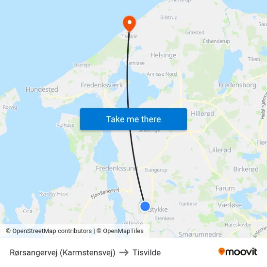Rørsangervej (Karmstensvej) to Tisvilde map