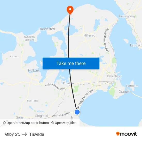 Ølby St. to Tisvilde map