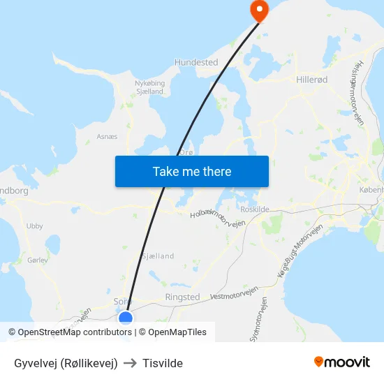Gyvelvej (Røllikevej) to Tisvilde map