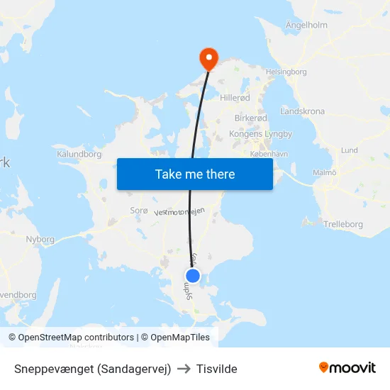 Sneppevænget (Sandagervej) to Tisvilde map