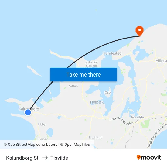 Kalundborg St. to Tisvilde map