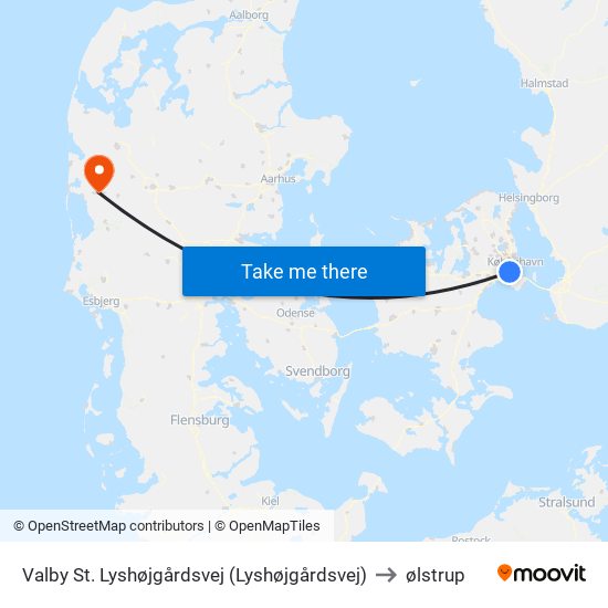 Valby St. Lyshøjgårdsvej (Lyshøjgårdsvej) to ølstrup map