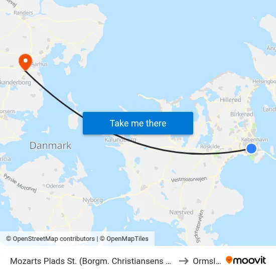 Mozarts Plads St. (Borgm. Christiansens Gade) to Ormslev map