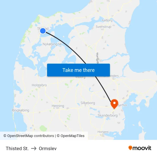 Thisted St. to Ormslev map