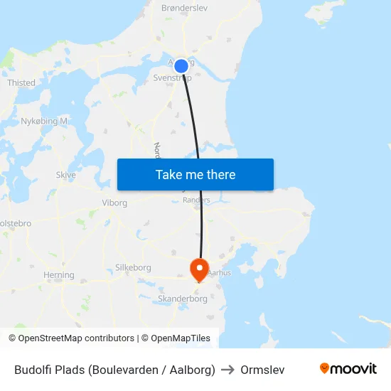 Budolfi Plads (Boulevarden / Aalborg) to Ormslev map