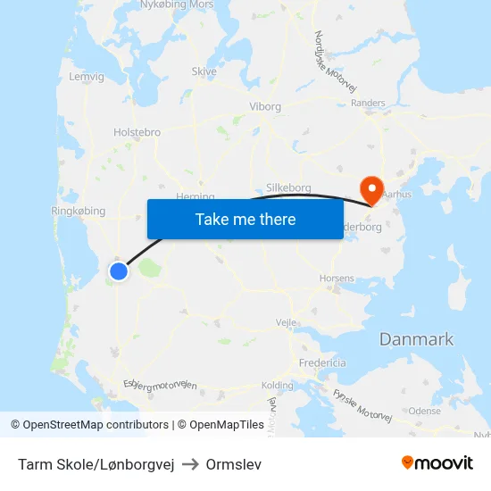 Tarm Skole/Lønborgvej to Ormslev map