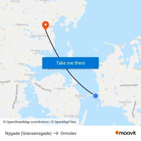 Nygade (Grevsensgade) to Ormslev map