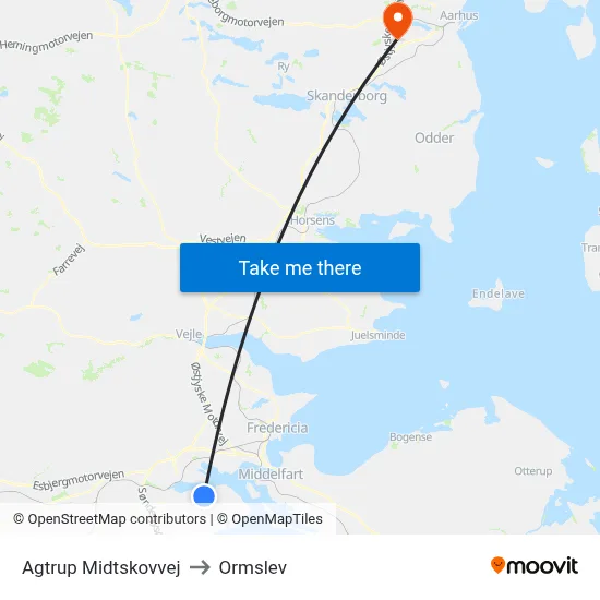 Agtrup Midtskovvej to Ormslev map