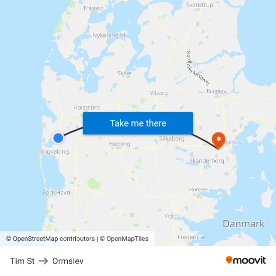 Tim St to Ormslev map