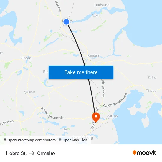Hobro St. to Ormslev map