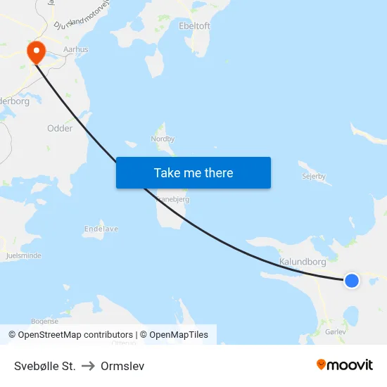 Svebølle St. to Ormslev map