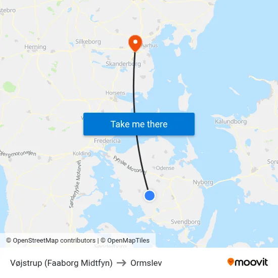 Vøjstrup (Faaborg Midtfyn) to Ormslev map
